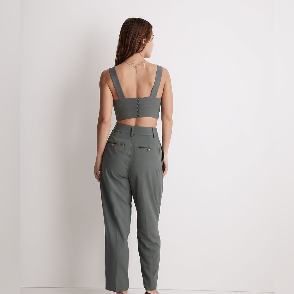 *NWT* Madewell / Sweetheart Neck Button Back Bralette Top / Architect Green / 16 - Picture 2 of 7